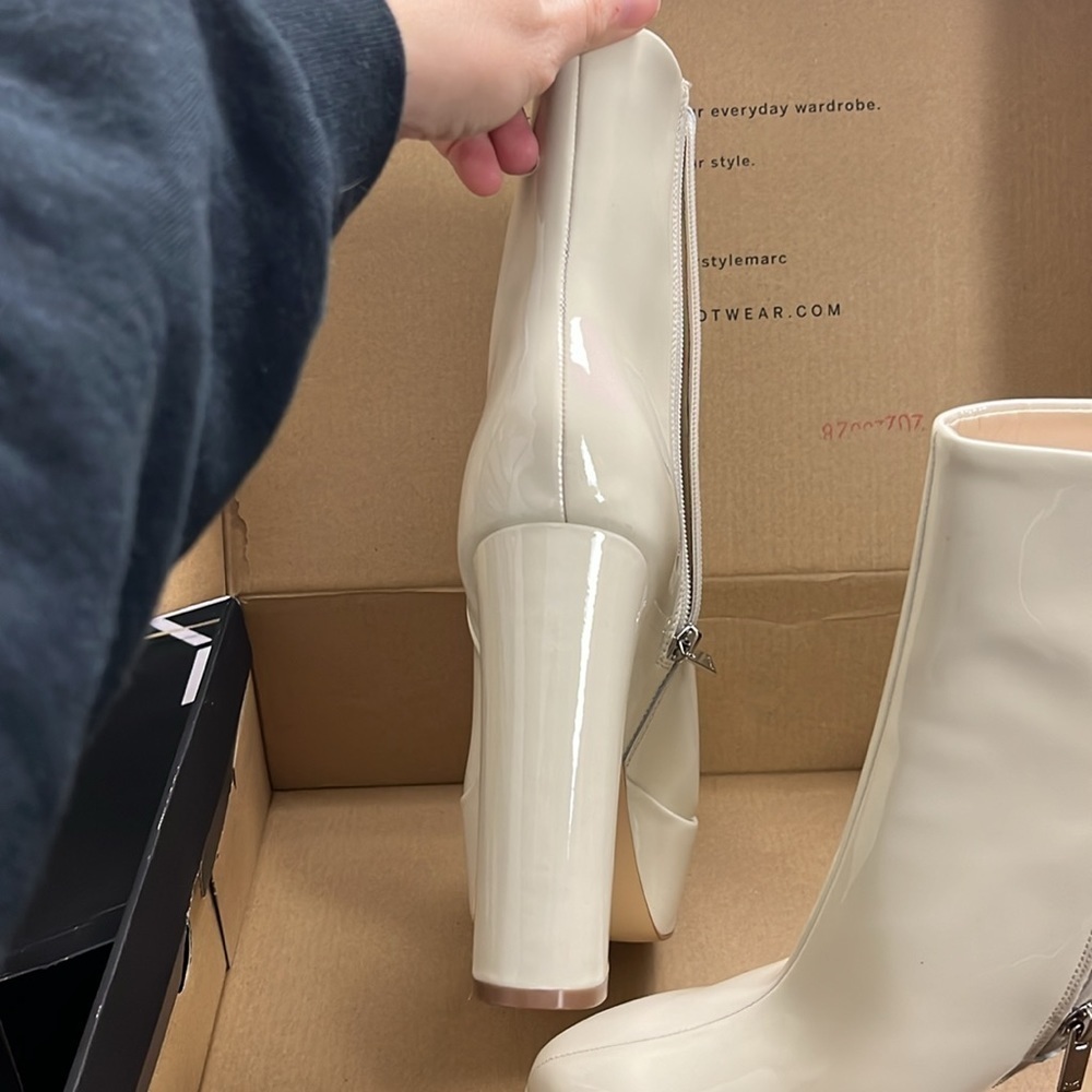 Marc Fisher LTD Caled Platform Bootie in Ivory - Picture 6 of 7